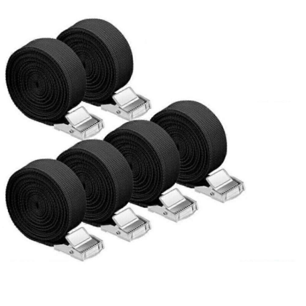 Pack of 6 tensioning straps, lashing straps, fastening straps with clamp lock 2.5m