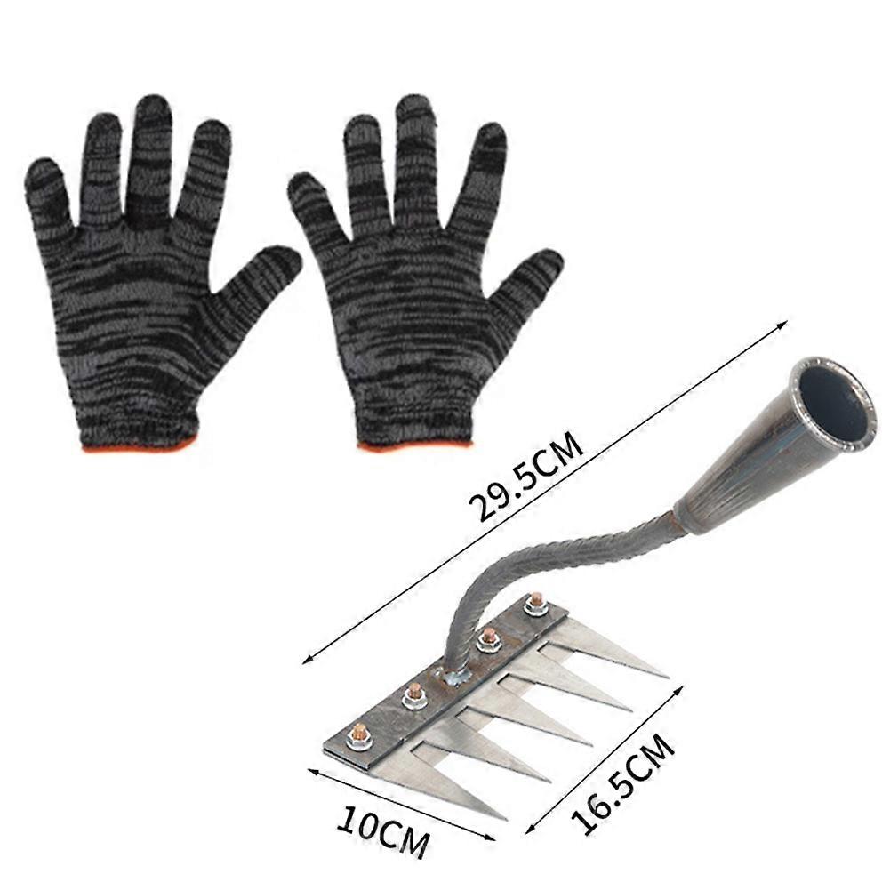 Iron Rake for Weeding Lightweight Ergonomic Weeding Tool for Planting Weeding