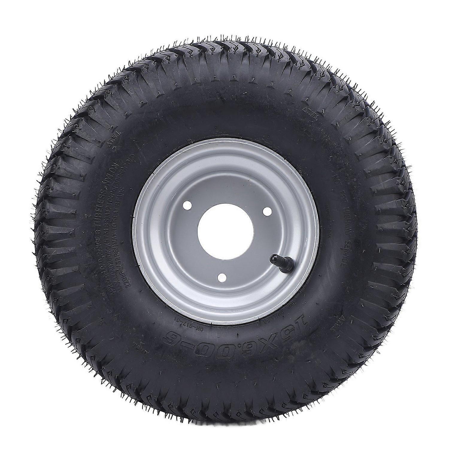 15x6.00-6 6in Front Tire and Wheel Assembly Rubber Compound Enhanced Traction Control for Lawn Tract