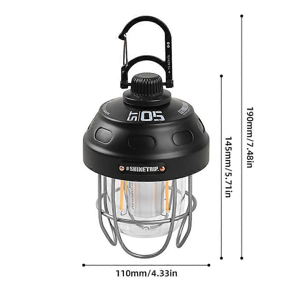 Camping Lights & Lanterns Carbon Steel 5 Modes USB Rechargeable 2000mAh As Power Bank 100H Runtime
