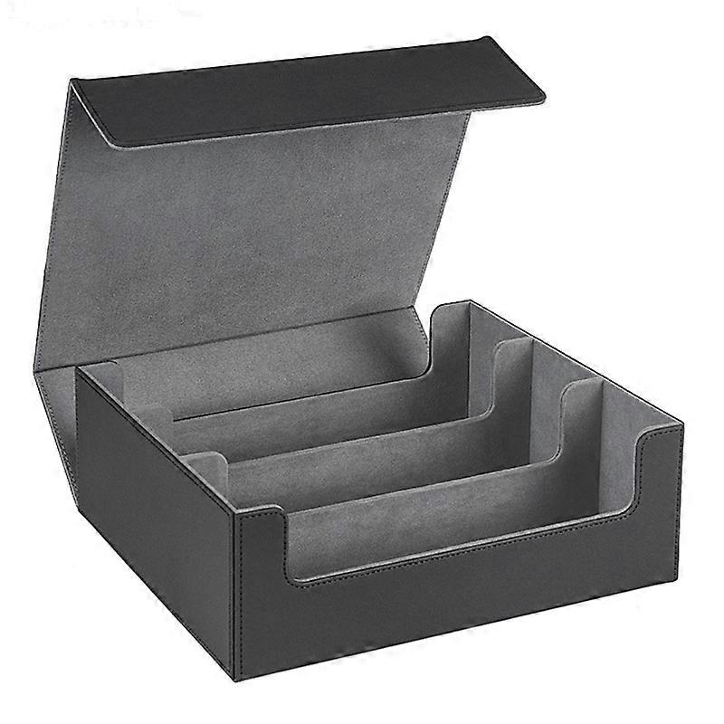 1800+ Card Deck Case for Trading Cards, Magnetic Card Storage Gray