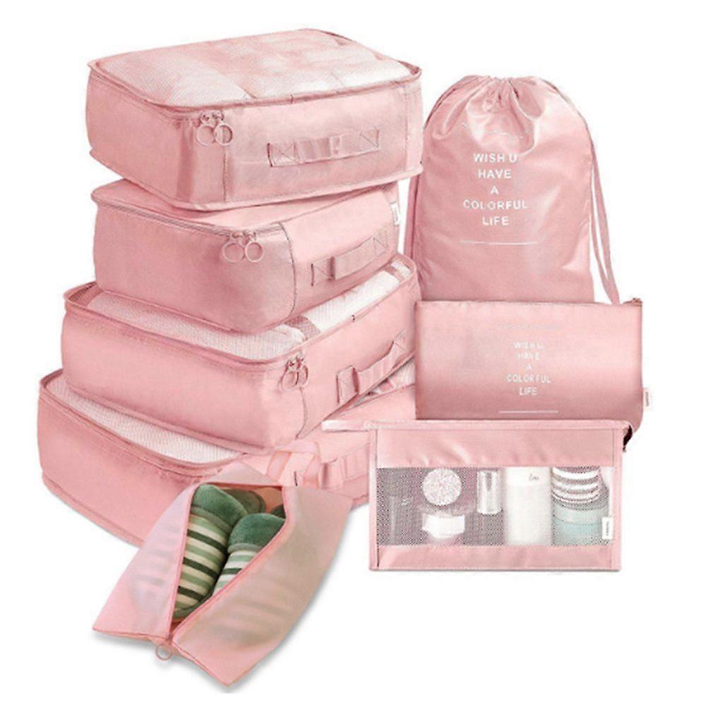 8pcs Set Organisateur de voyage Sacs de rangement Valise Emballage Set Étuis de rangement
