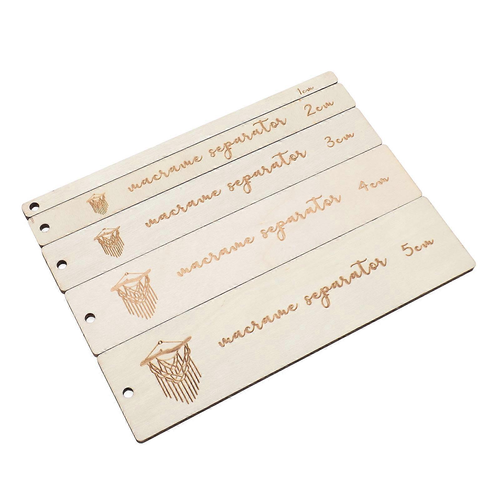 5pcs Macrame Board Auxiliary Rulers Clear Scale Prevents Shifting Rectangle Wooden Macrame Separator Tool Macrame Pattern Tool 