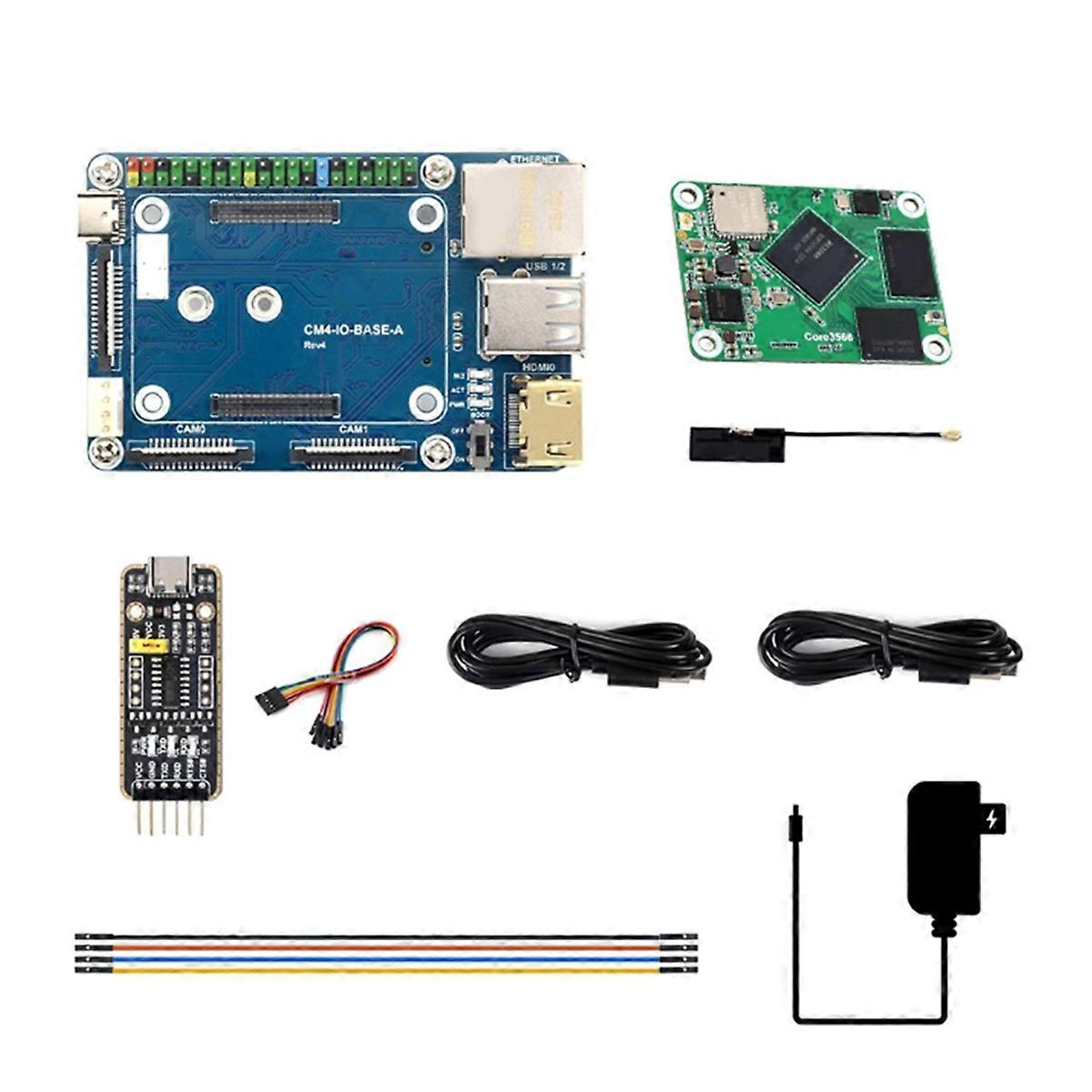 Core3566 Modul-Kit mit Rockchip RK3566 Quad 64Bit Core Prozessor AI Core Board für CM4 4G US-Stecker