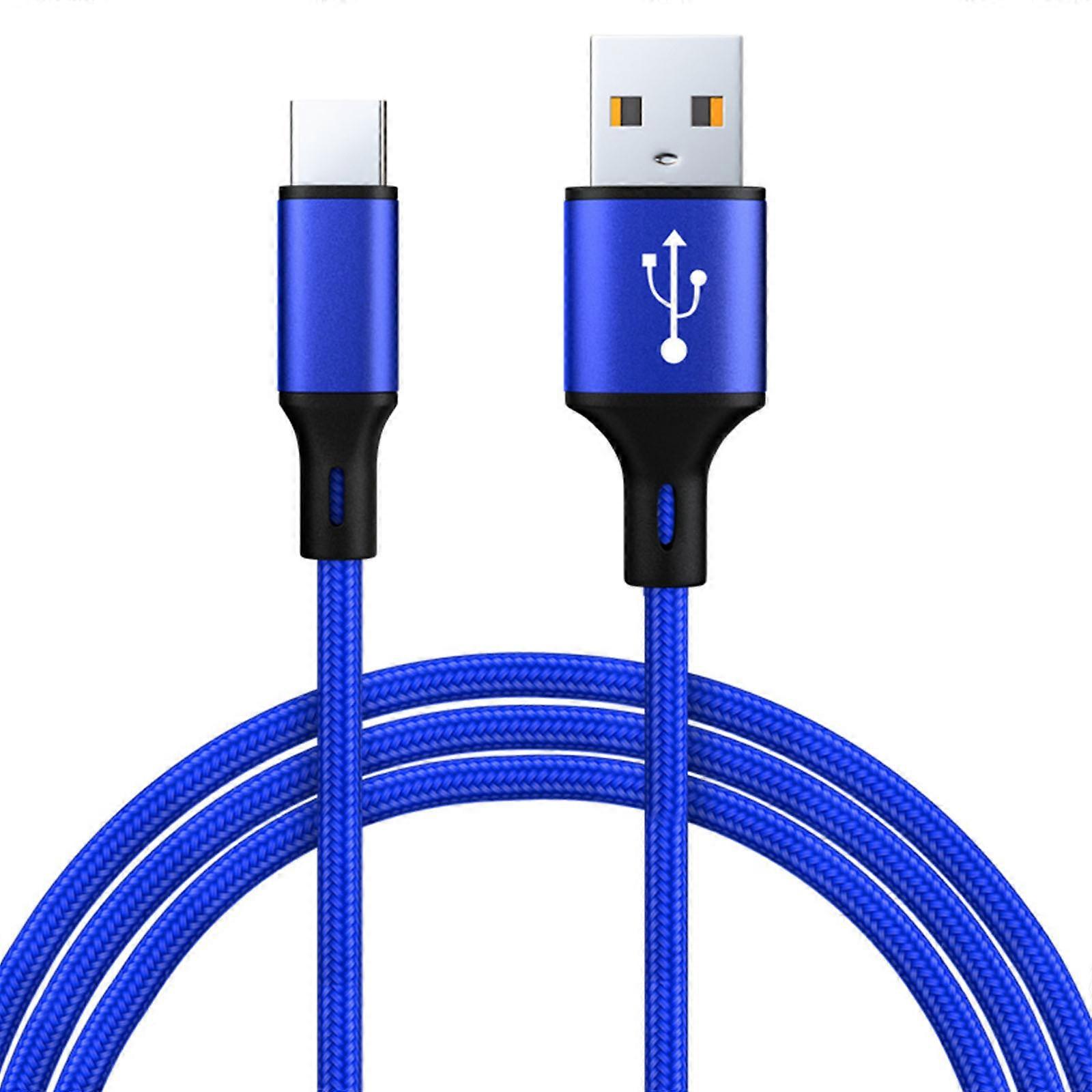 Taşınabilir Şarj Kablosu Kordon USB Type-C Şarj Kablosu Mobil Telefon Tablet Hızlı Şarj Senkronizasyon Veri Transfer Hattı 1 adet Mavi