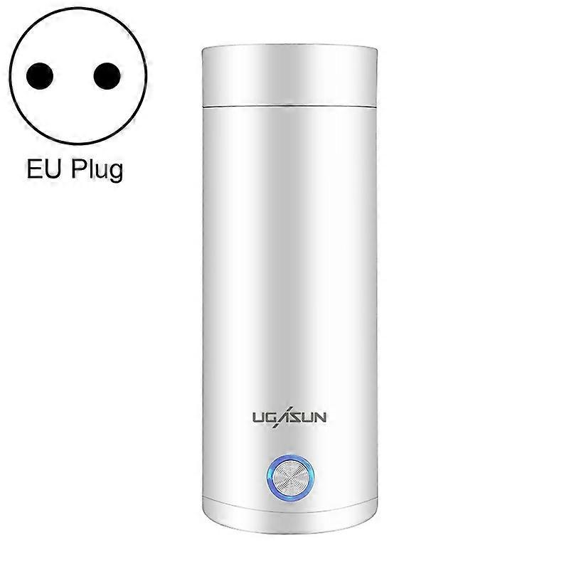 UGASUN Travel Portable Mini Electric Heated Water Cup, Color: EU Plug (Withe)