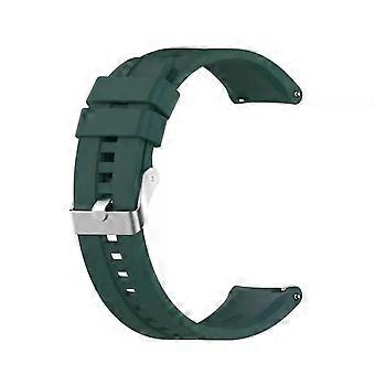 Huawei Watch GT 2 42mm Silicone Band-White & Dark Green with Silver Buckle Dark Green