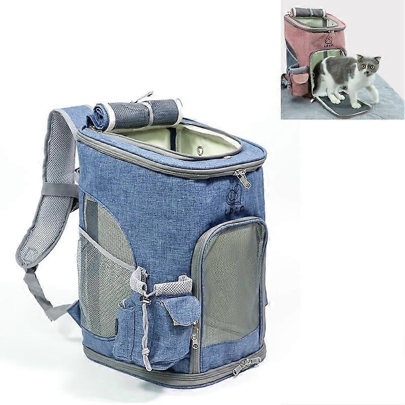 LDLC Pets Going Out Portable Foldable Breathable Backpack M Denim Blue