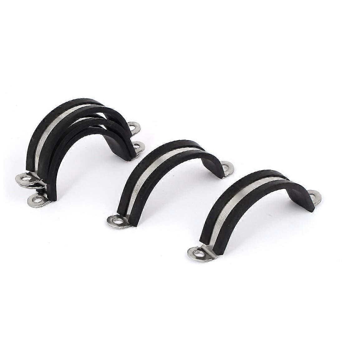 Lon0167 48mm EPDM Rubber Saddle Clamp Tube Pipe Clips 5 Pcs Reliable Efficacy Lined for Secure Attachment