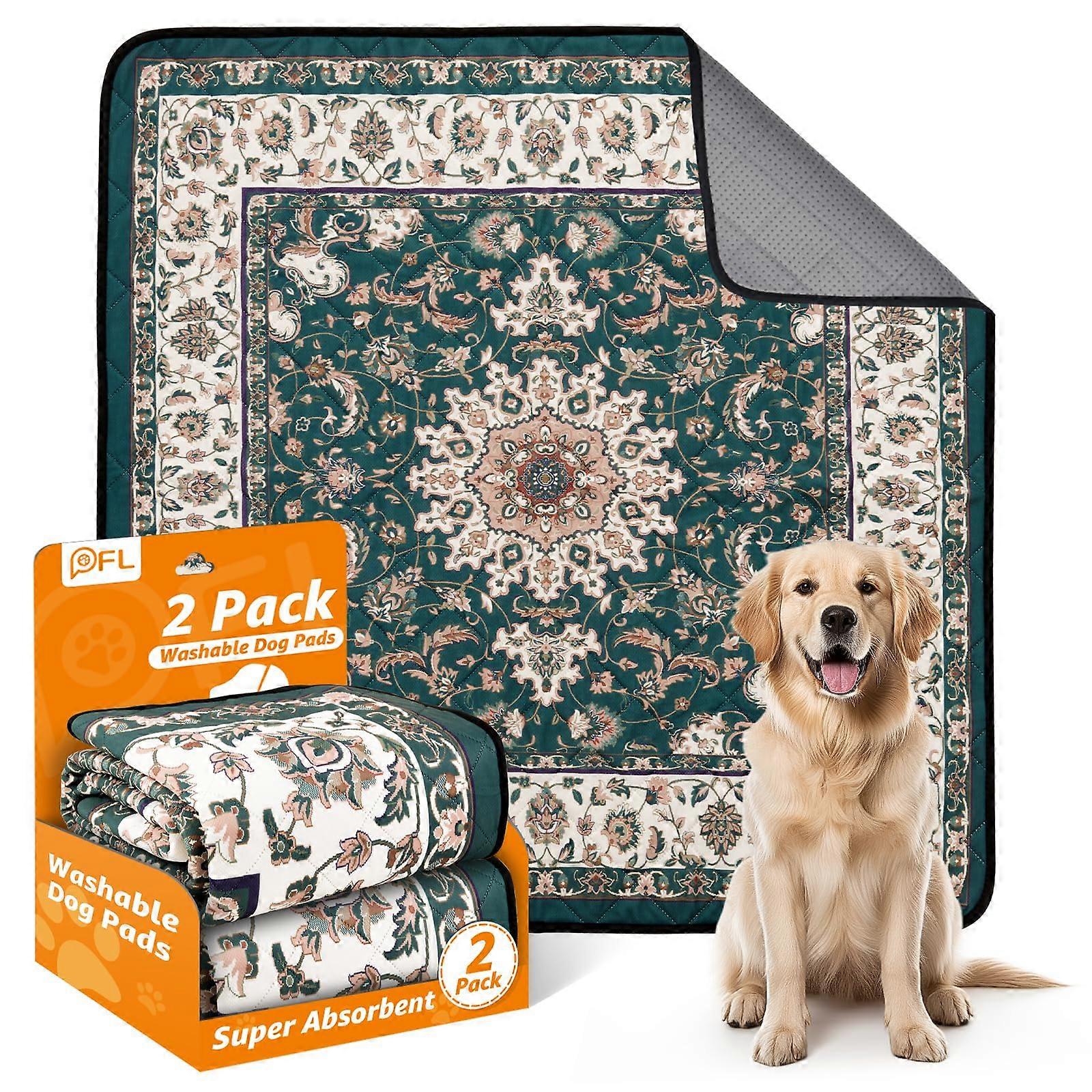 Washable Pee Pads for Dogs: 2 Pack Reusable, & Leakproof, Non-Slip Puppy Pads