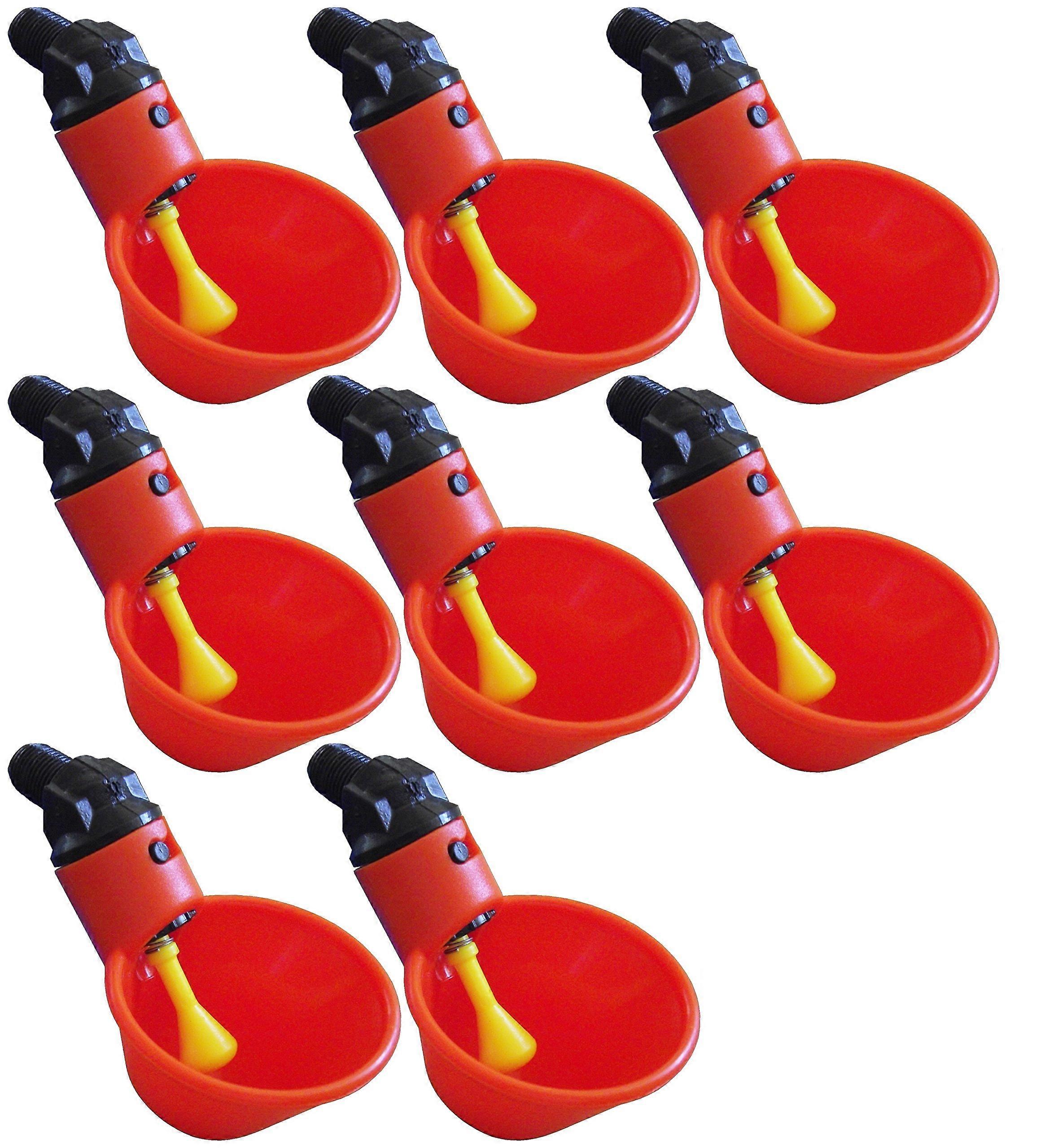 Automatic Water Drinking Cups for Chickens, Poultry, and Turkeys - 8-Pack, Durable Plastic, Easy Fill, Leak-Proof Design