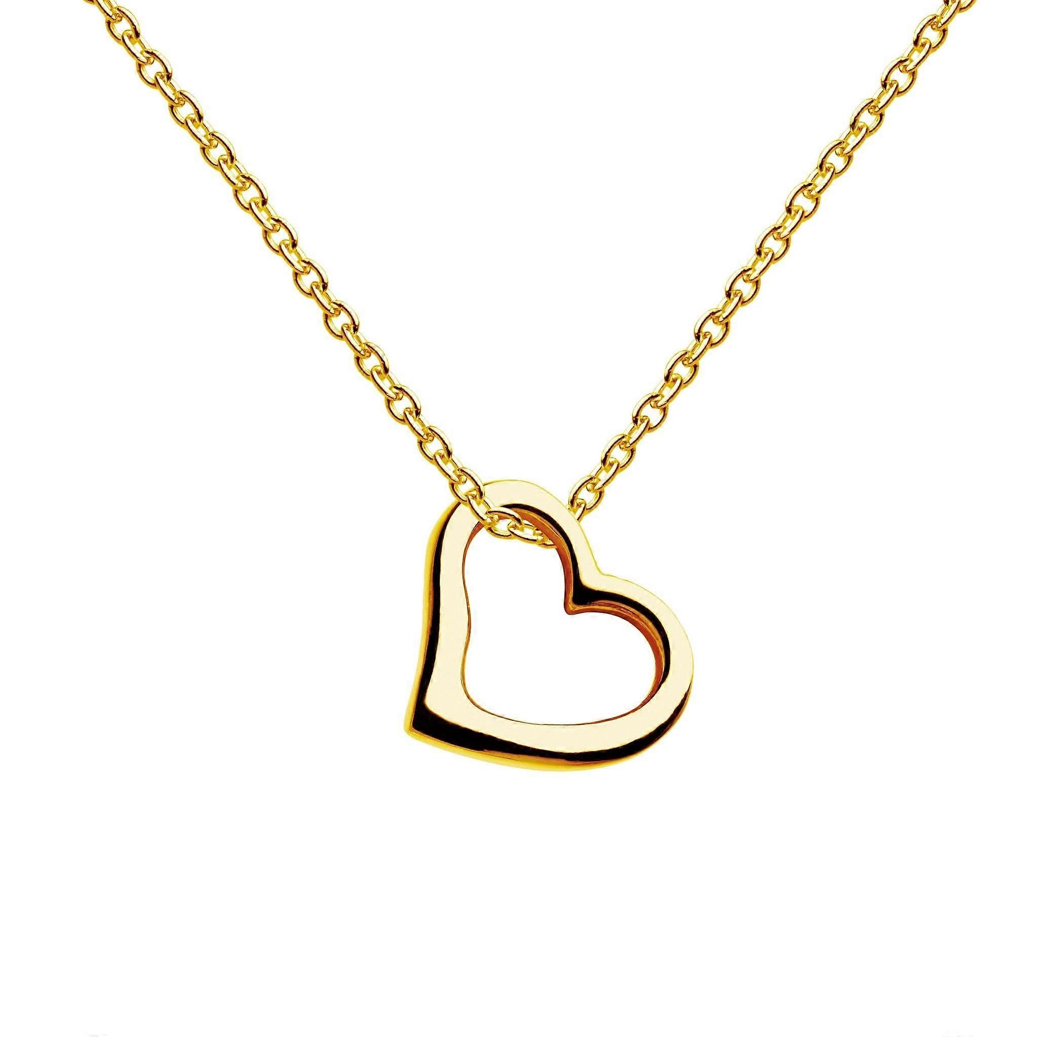 Dew Gold Plate Open Heart Pendant 90C0GD