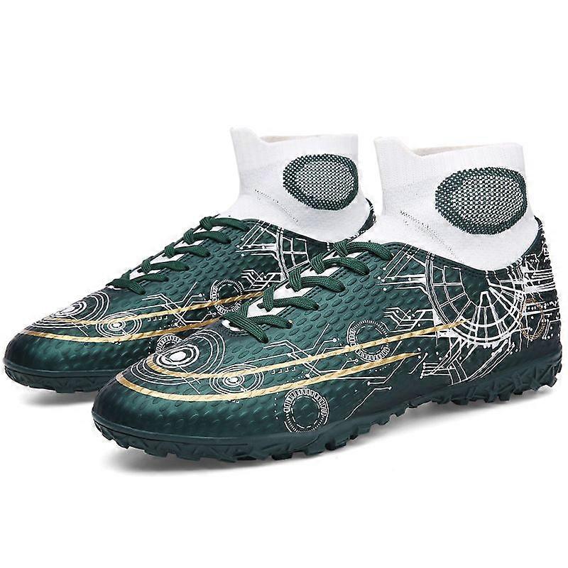 Interstellar Print Pattern Breathable Football Boots for Men, High Top, Front Tie, Non-slip, Printed Faux Leather Design, Comfortable, Strong Grip, We