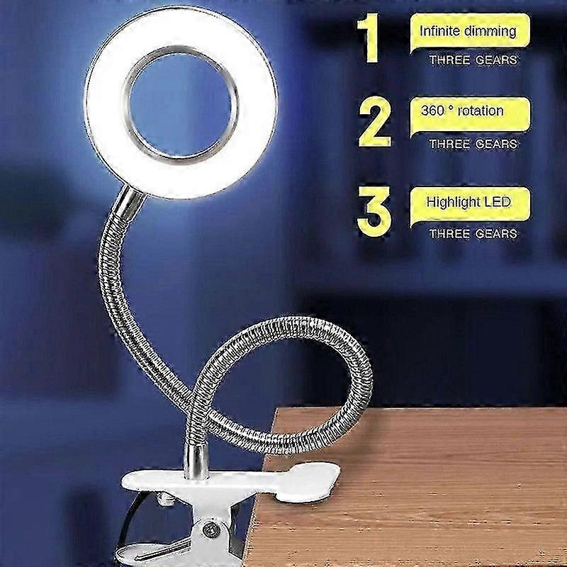 LED Desk Lamp Adjustable Swing Arm Lamp with Clamp Eye-Caring Reading Desk Light