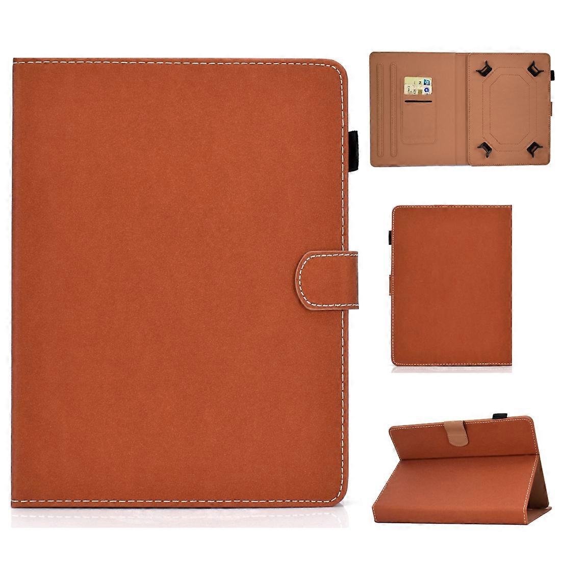 Solid Color Tablet PC Universal Magnetic Horizontal Flip Leather Case with Card Slots & Holder For 10 inch