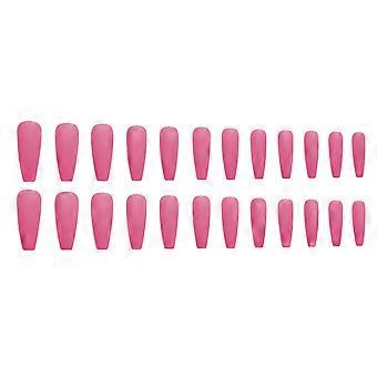 Pasta de frijol rosa uñas postizas largas uñas postizas ultraflexibles de larga duración para ir de compras viajar y citas
