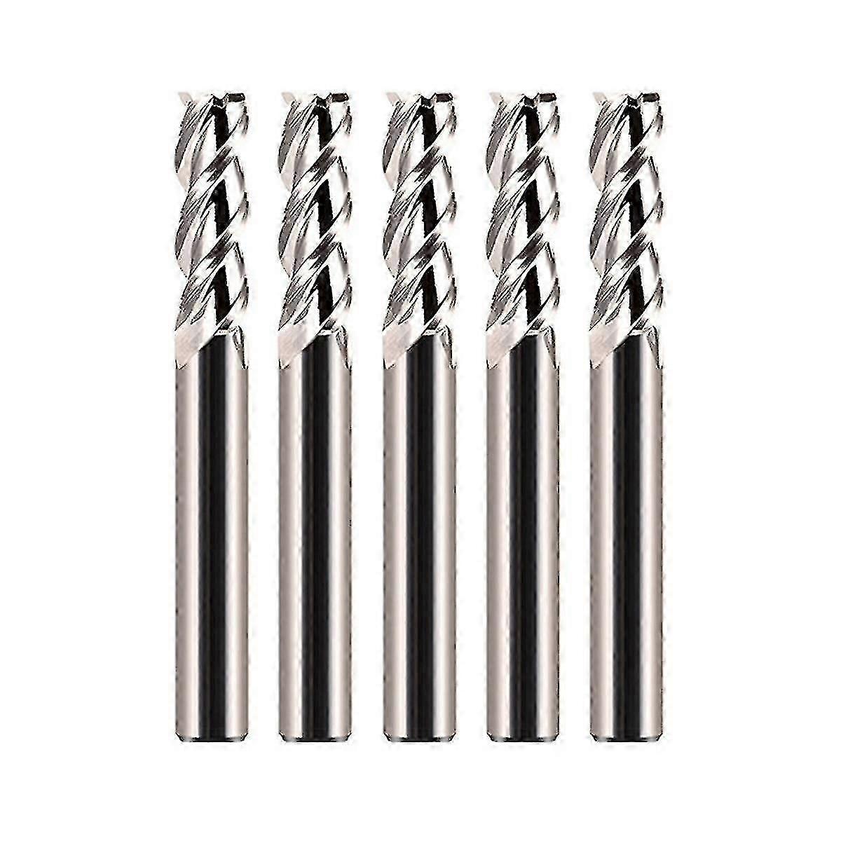 5pcs 55 Degrees Spiral Upcut Router Bits Set 6mm Solid Carbide Cnc Wood Router Bits For Woodworking