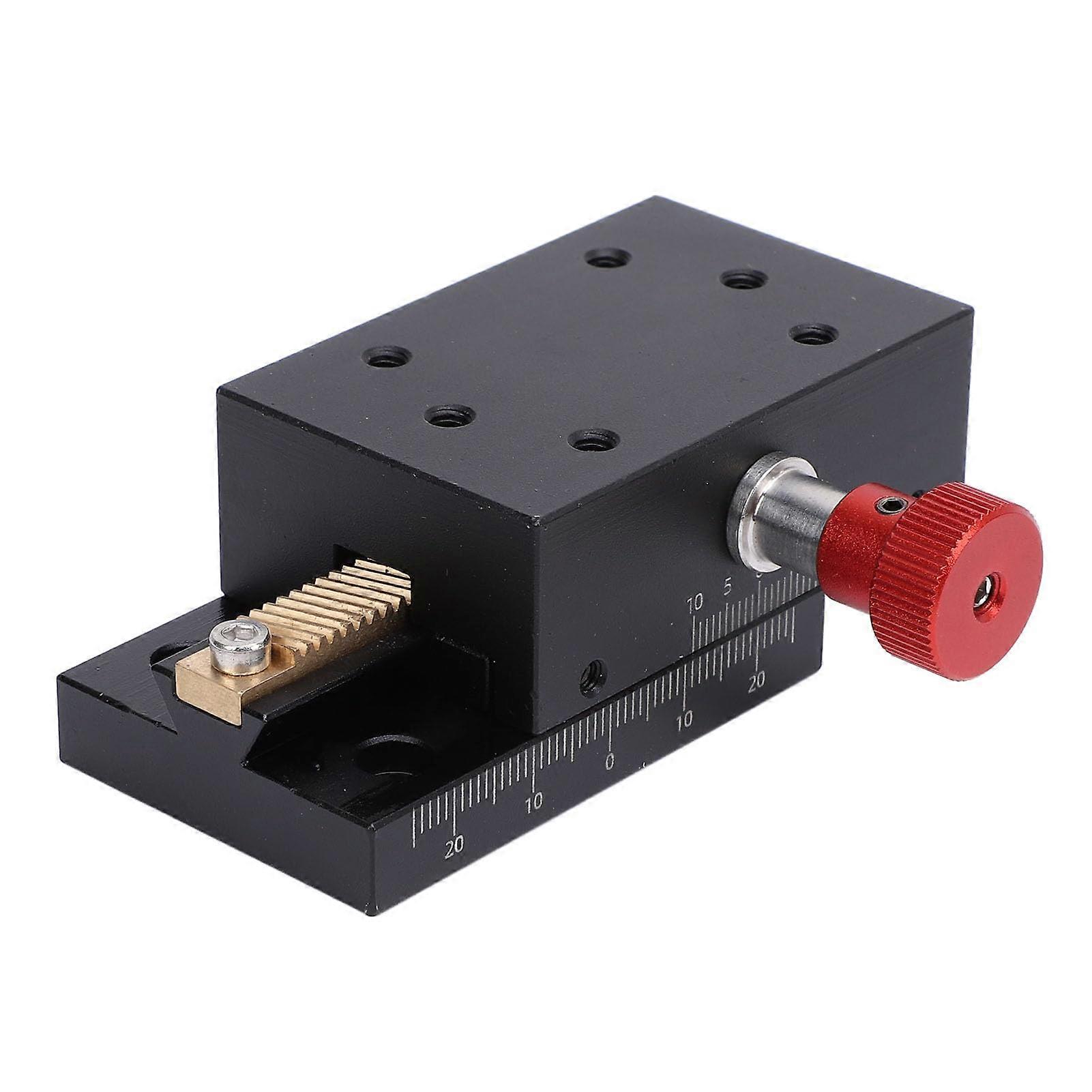 X Axes Displacement Slide Gear Rack and Pinion 40mm Travel Manual Fine Adjustment Dovetail Slide for Precision Applications