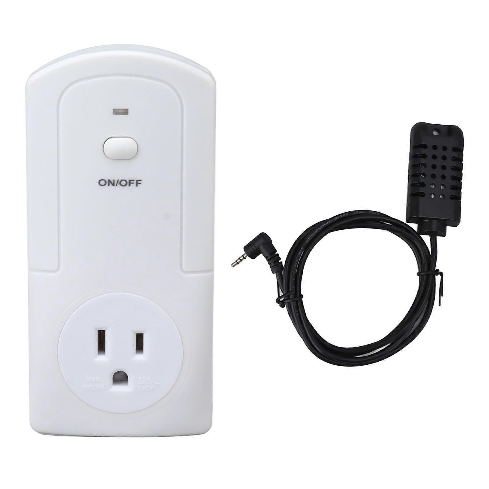 Wireless Wifi Plug in Thermostat Outlet Temperature Controller Heating Cooling Temp Sensor Humidifier Function AC