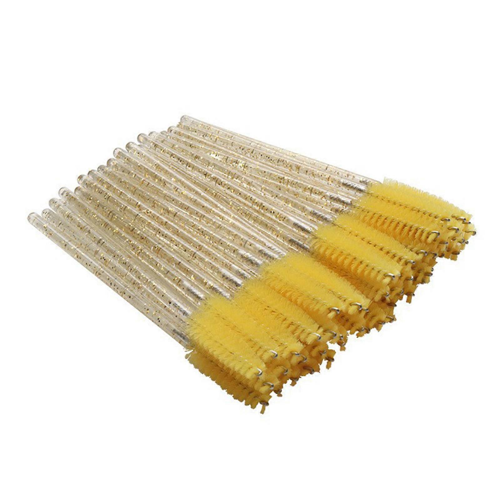 50Pcs Crystal Mascara Wands,Disposable Eyelash Eyebrow Spoolie Brush with Container for Makeup and Eyelash Extensions