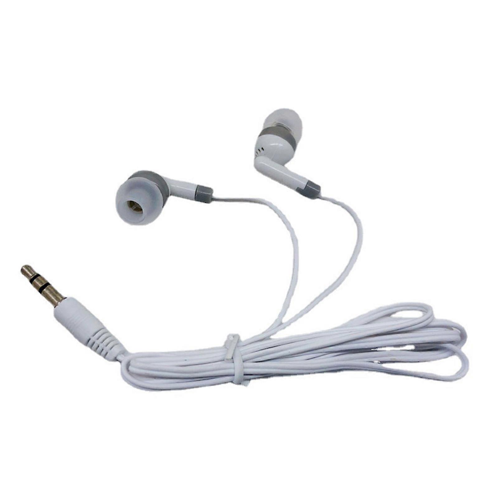 3.5mm Cord In Ear Earphone Earbud Coiled Corded Headsets for Mobile Phone Tablet PC Computer MP3 Player Notebook  White