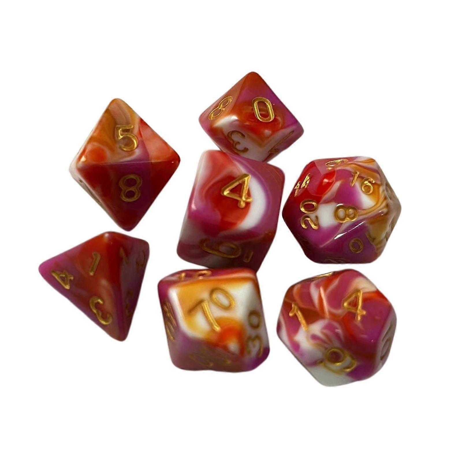 5x7 Pieces RPG Dice Set Tabletop Games Polyhedron Game Dice Acrylic Gaming Dice