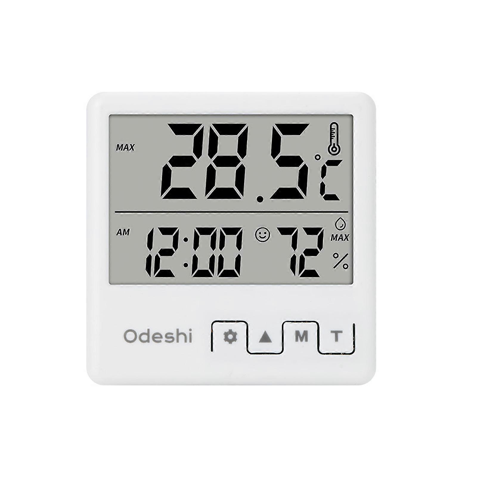 Multifunctional Digital Thermometer Hygrometer with Time Display Emoticons Notifications Alarm Function for Household