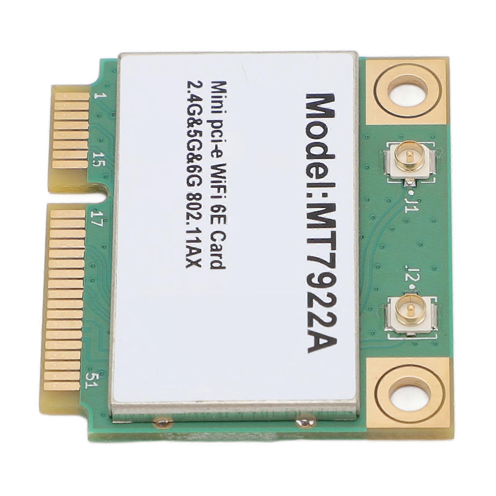 Wireless Network Card MT7922A WIFI6E 5374Mbps 2.4G 5G 6G 3 Band Gigabit Ethernet Card with MiniPCIe Interface No Antenna 