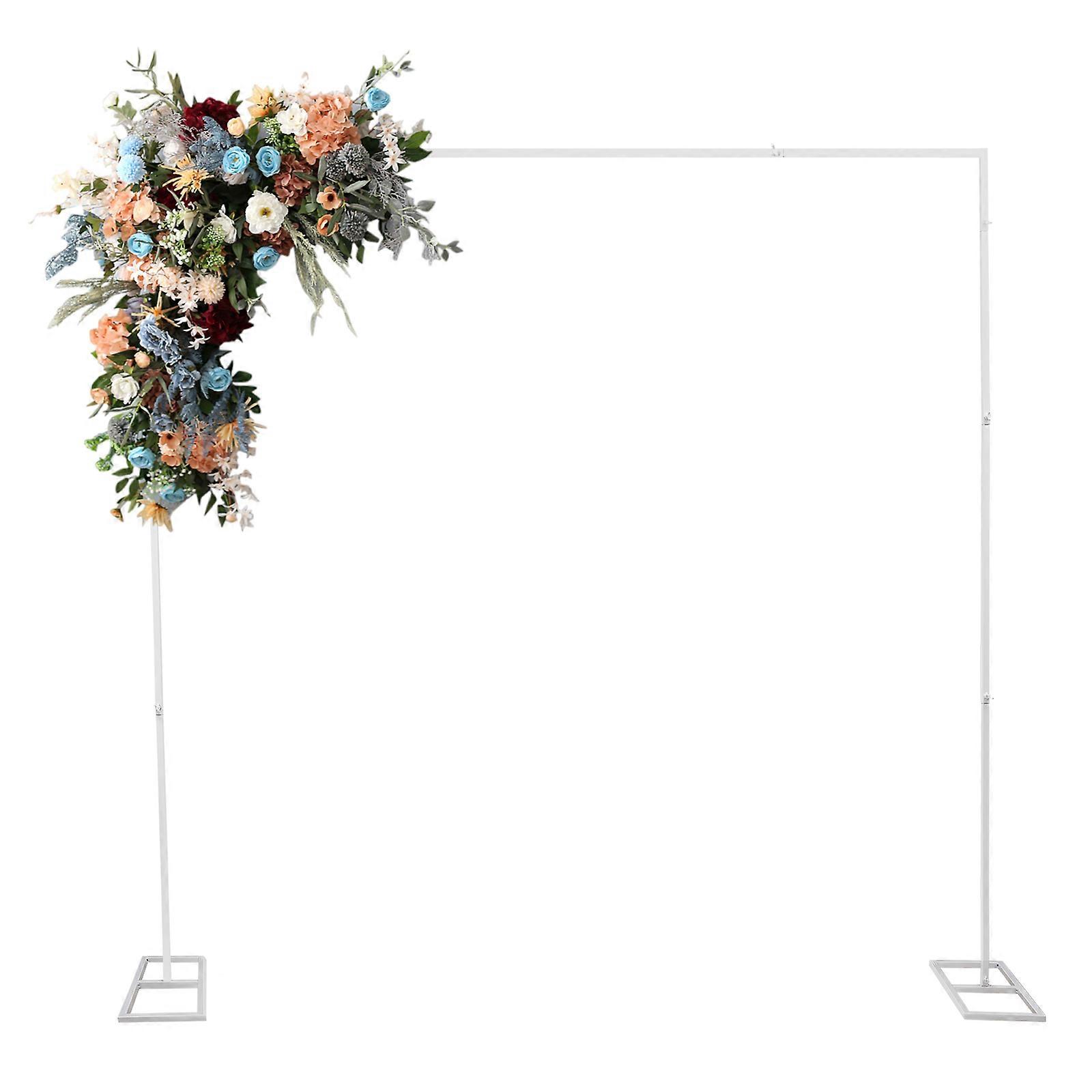 2.4x2.4M Wedding Backdrop Decoration Stand Square Arch Stand Gold/White