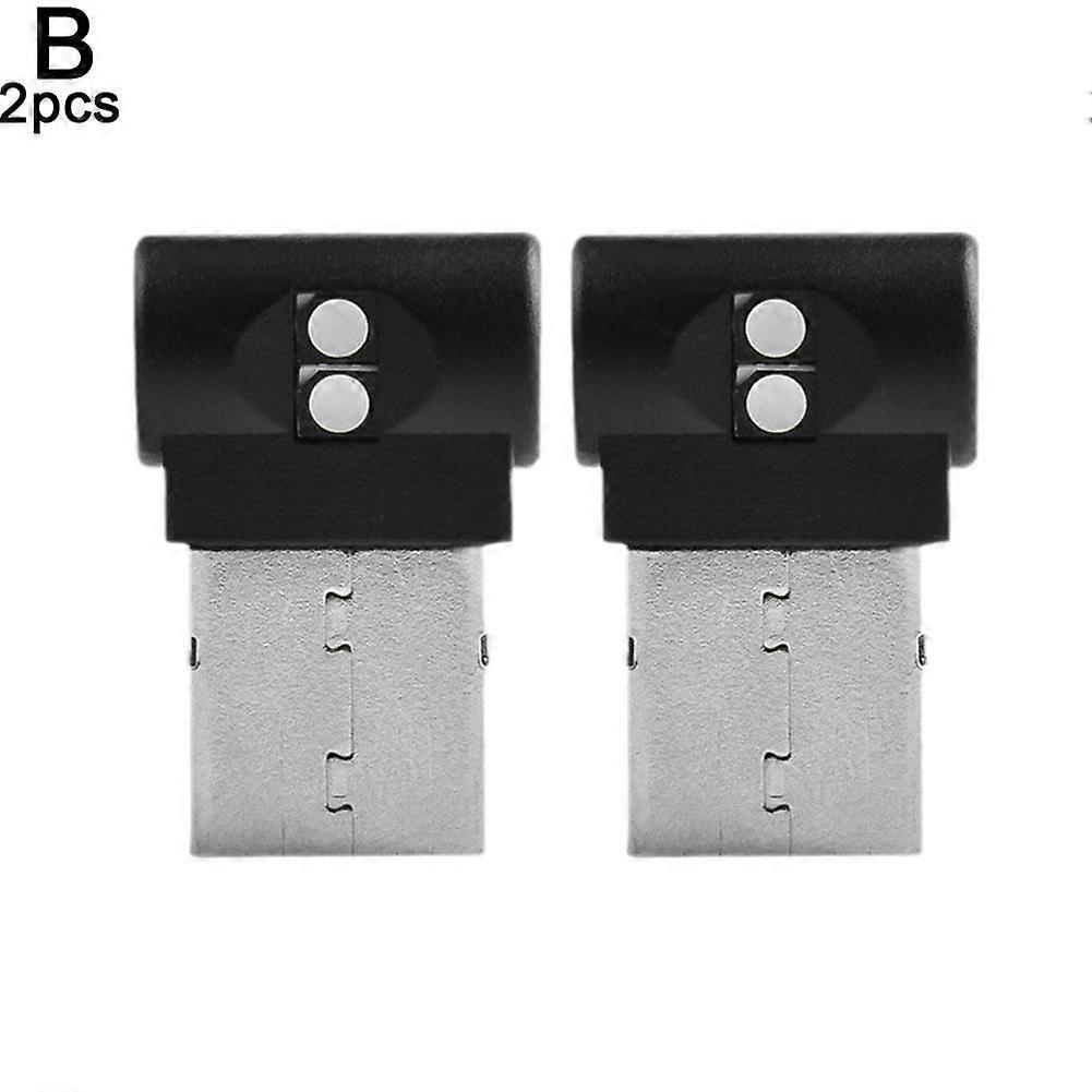 2PCS USB colorful adjustable mode monochrome (A)$Car mini usb atmosphere light car led car atmosphere light car mini night light