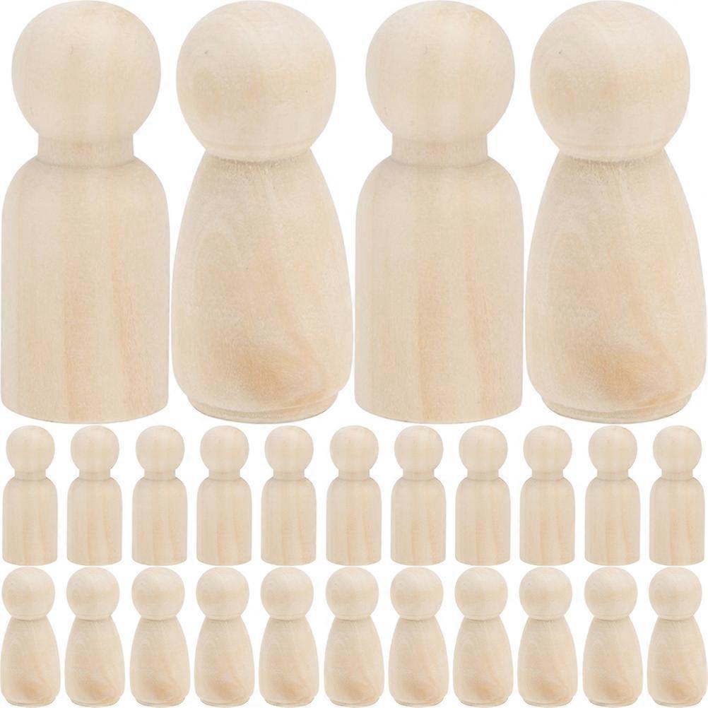 Wooden Mini People for Crafting Decor Items