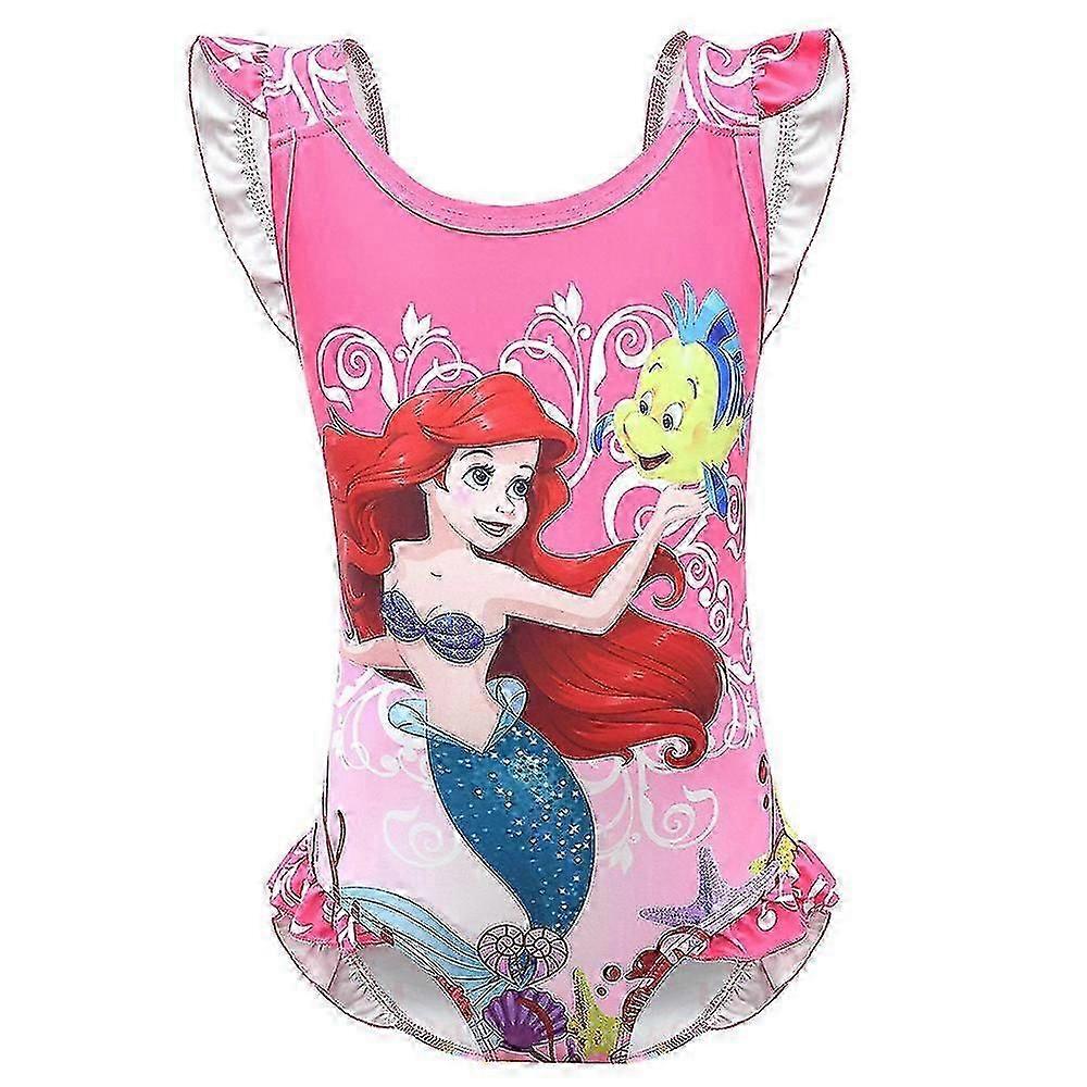 Flickor Barn Tecknad film Sjöjungfru Prinsessan Ariel Badkläder Bikini Baddräkt Baddräkt Baddräkt Badkläder
