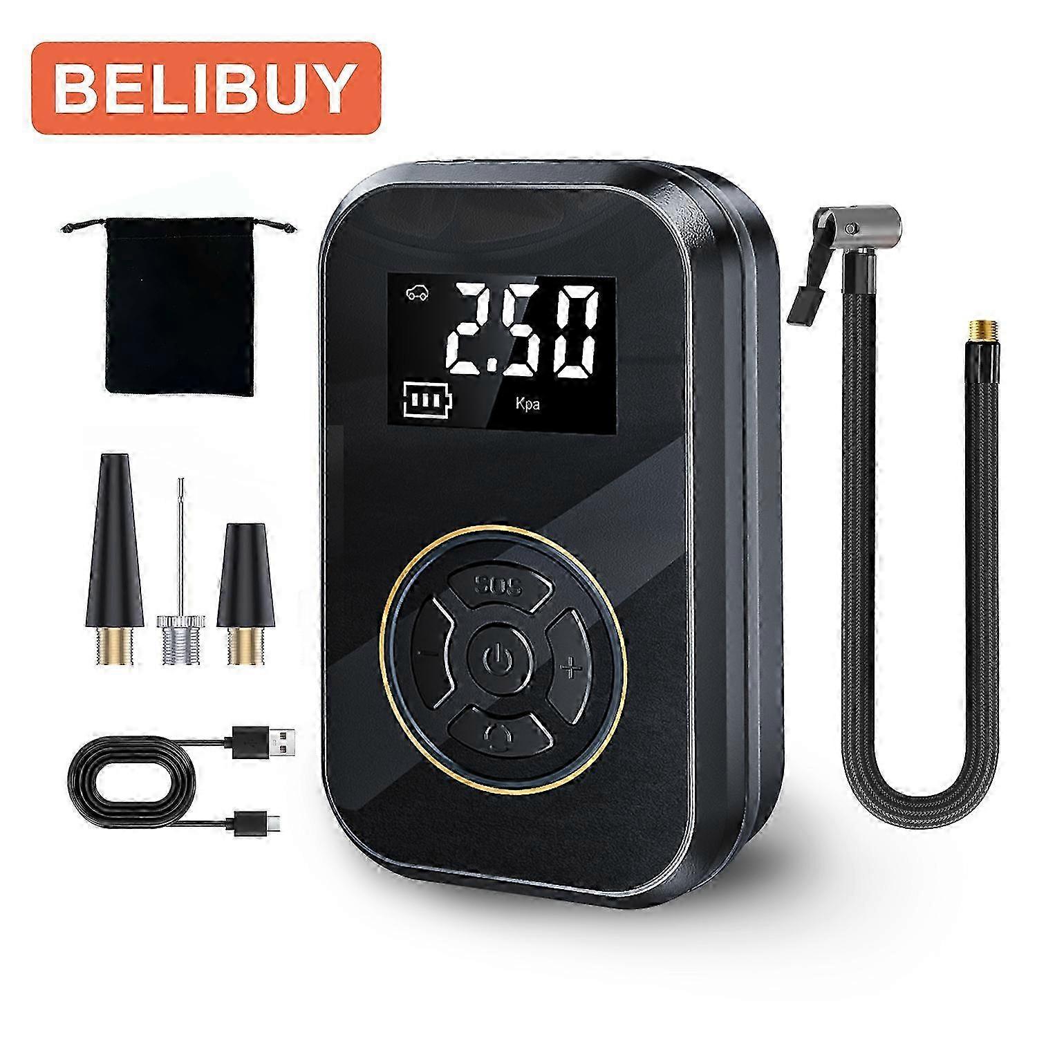 BELIBUY Portable Tire Inflator Car Tire Inflator Tire Inflator Pump With Digital Display Electric Inflator Mini Bicycle Air Pump 2025