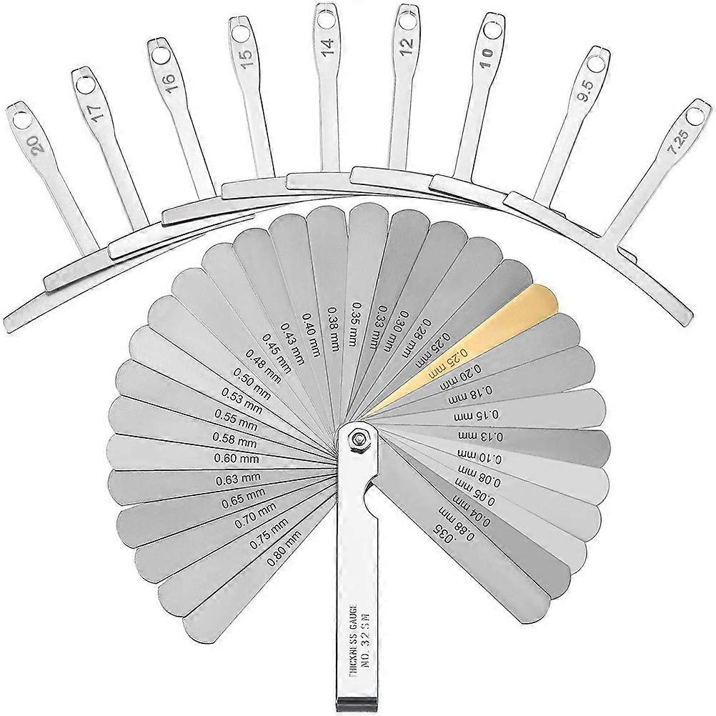 Stainless Steel Guitar Measuring Tool Set for Luthiers   Includes Feeler Gauge & Radius Ruler for Accurate String Height & Nut Depth Measurement,