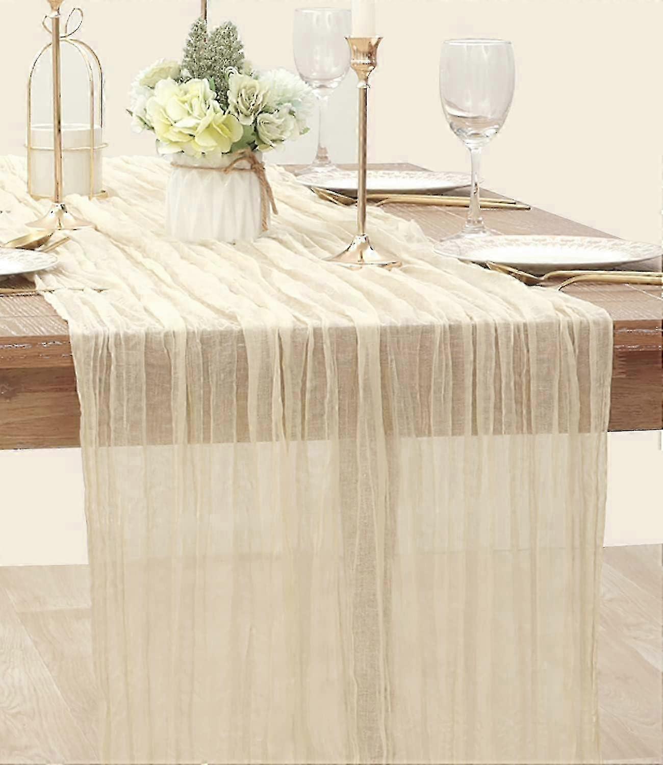 2025 Cheesecloth Table Runner 10ft Gauze Boho Rustic Sage Cloth Table Runner SZRH A-F