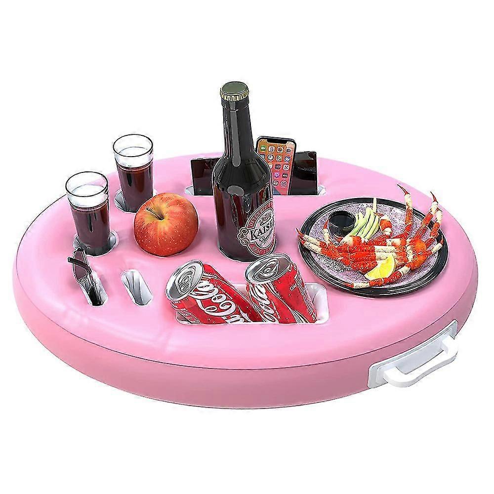 Bar de la piscine, porte-boissons et porte-collations 2-en-1, porte-gobelet gonflable flottant, sous-verres flottants de grande capacité pour la fête de la piscine d’été