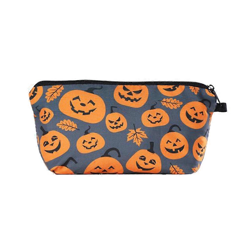 Halloween Pumpkin Cosmetic Bags Rectangular Travel Organizer Storage 1Pack
