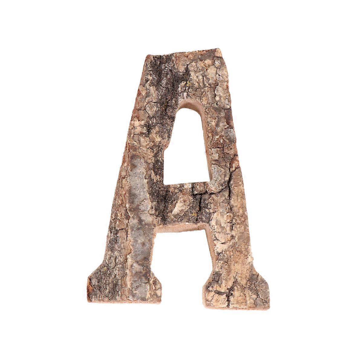 Tree Bark Alphabet Letter A Wooden Decoration for DIY Crafts 1Pcs