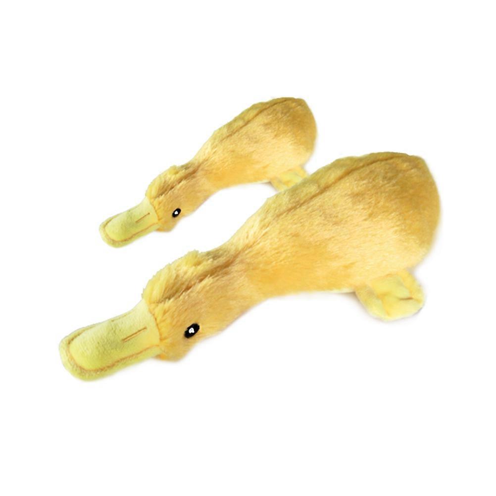 Pet Chew Toys Plush Plaything Duck Shape Design for Pet Owners Yellow 30x14.5cm Grabbing 1Set