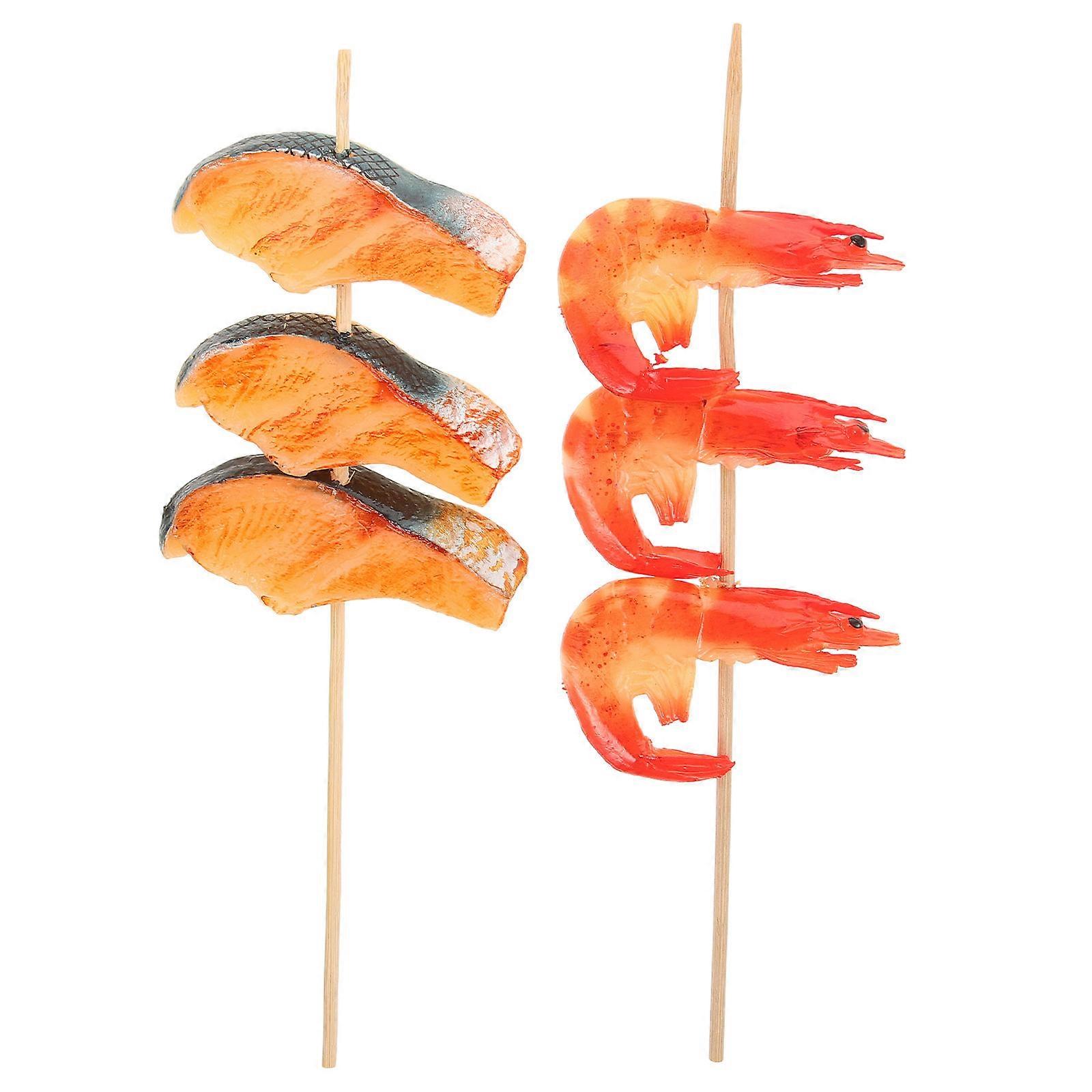 Lifelike Fake Barbecue Food Models, 2pcs Simulation BBQ Skewers for Home Decor, Photography Props, Display, Attractive Roasted Food Models for