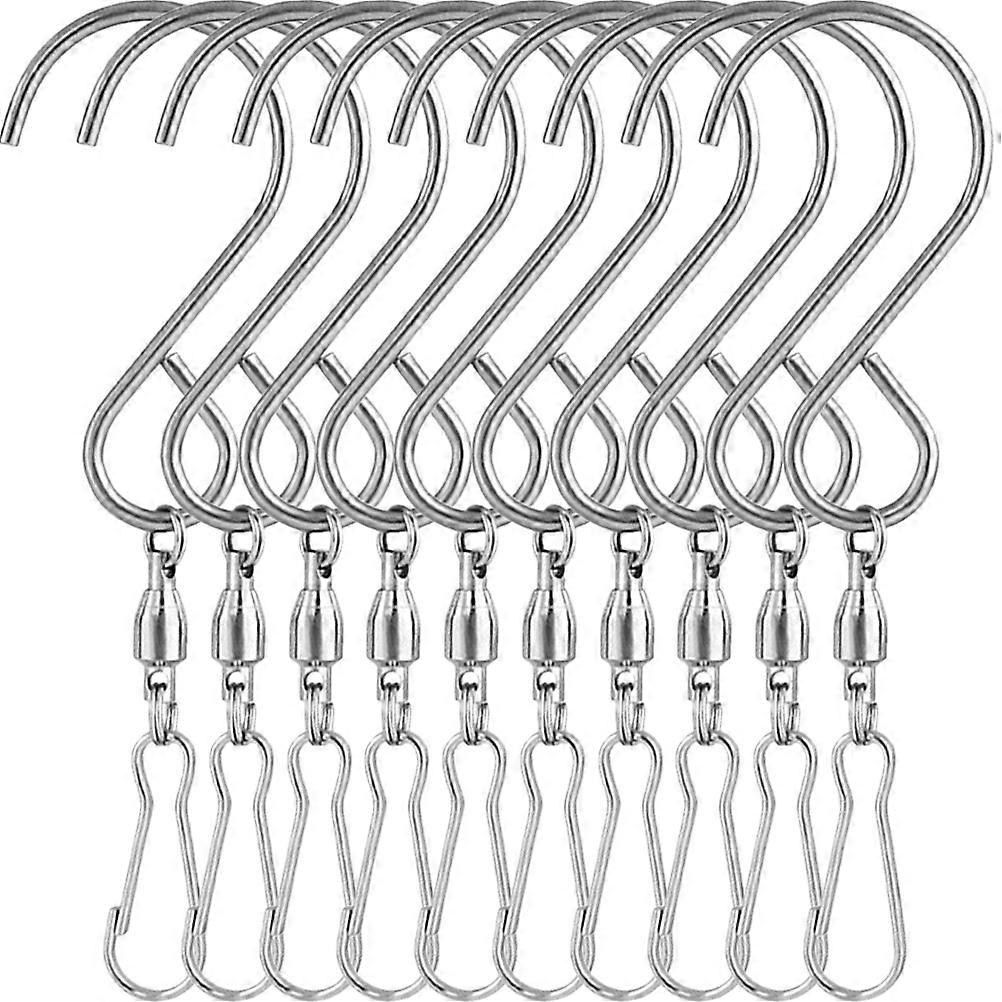 Stainless Steel Hanging Hooks for Wind Chimes, Plant Baskets & Party Lights – Rotating Hooks for Outdoor Garden and Patio Use (10pcs)