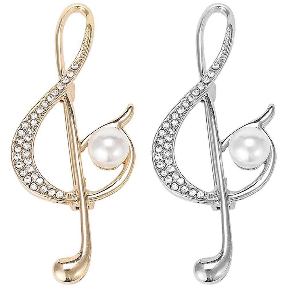 ファッションカラーピンブローチ楽器ブローチゴールド衣類アクセサリー2個