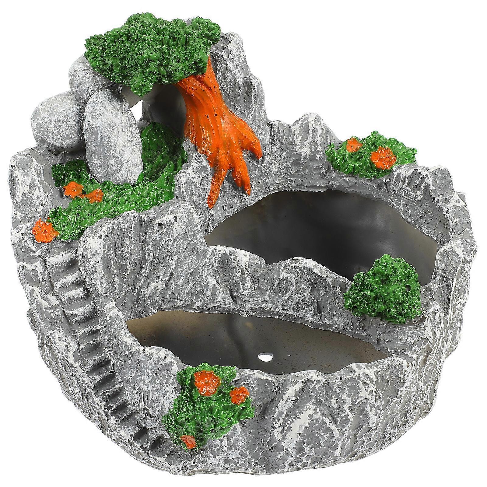 Cute Flower Pot Resin Flowerpot Home Decor Pastoral Style Grey 16.00X13.50X15.00cm Decorative 1Pc