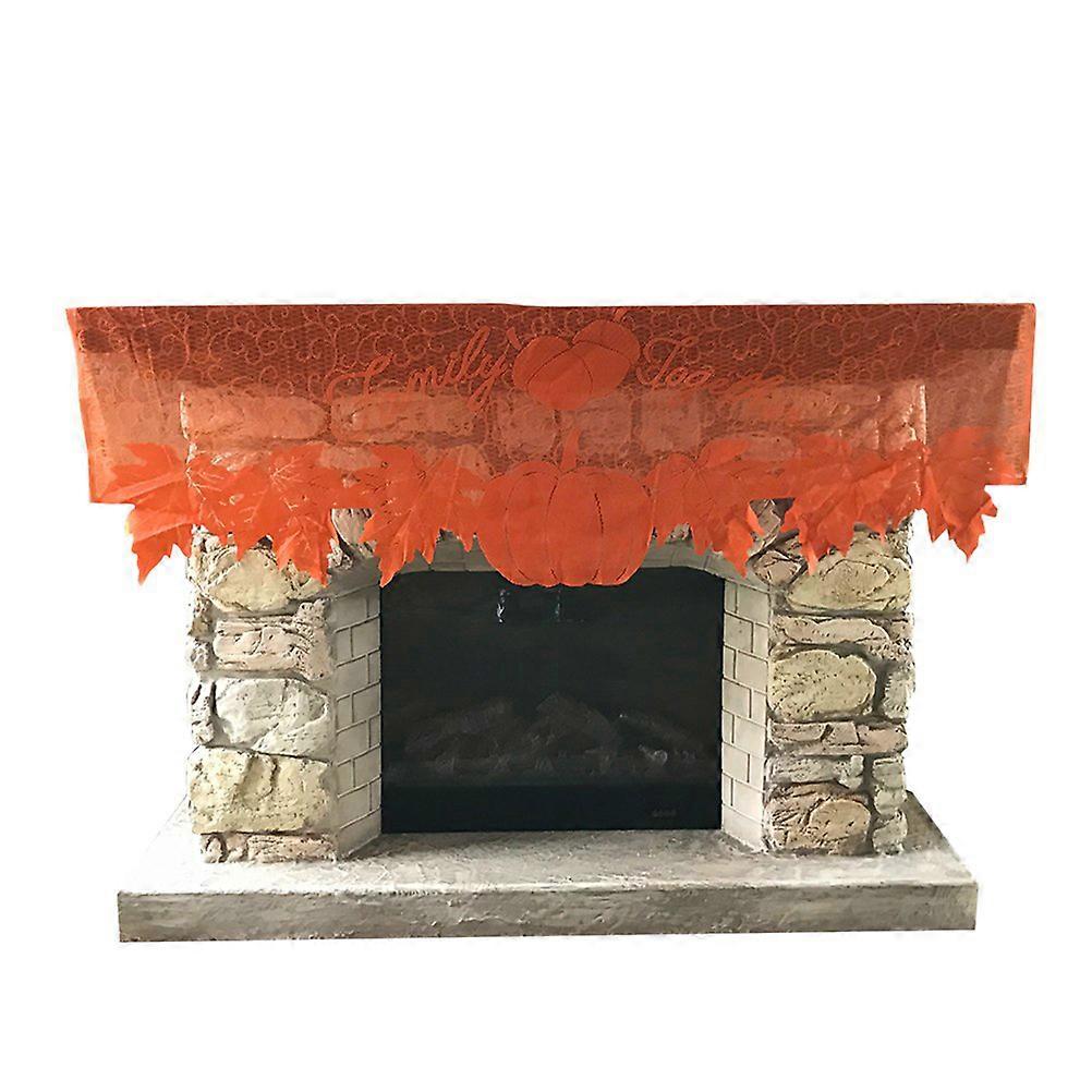 Table Decor For Thanksgiving Dinner Inch Table Runner Pumpkin Maple Leaf Rectangular Home Decoration Orange-Yellow 1Set