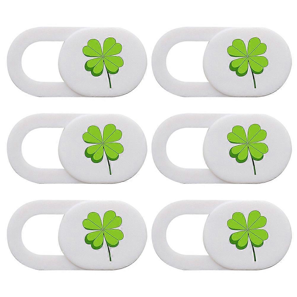Privacy Protect Cover with FourLeaf Clover Pattern for Computer Lens Green ABS Material Fits Most Laptops