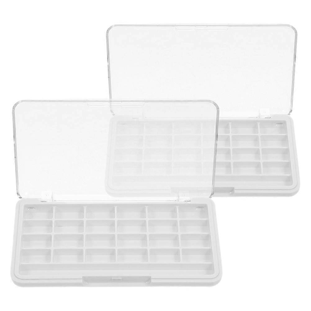 Empty Makeup Palette for Lipstick Storage 2Pcs White Plastic Cosmetic Box