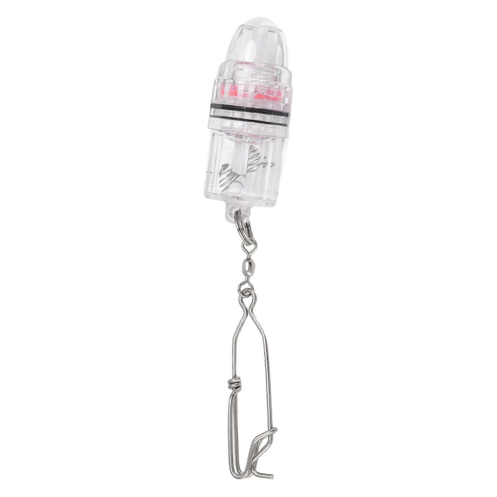 Fish Attraction Indicator, Plastic Underwater Deep Drop LED Fish Bait Light with Metal Reinforced Large Pin Hook for Fishing Tool red