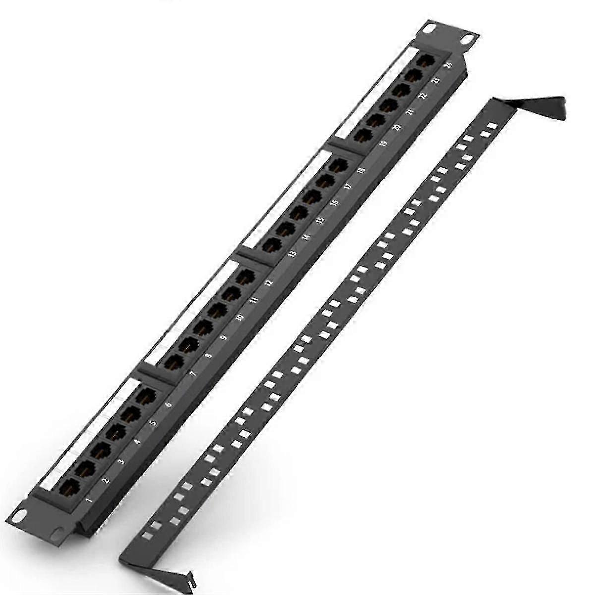 24 منفذا CAT6 UTP RJ45 لوحة التصحيح 19 بوصة 1U كابل إطار الواجهة رف جبل 50U مطلي بالذهب ، خلفي