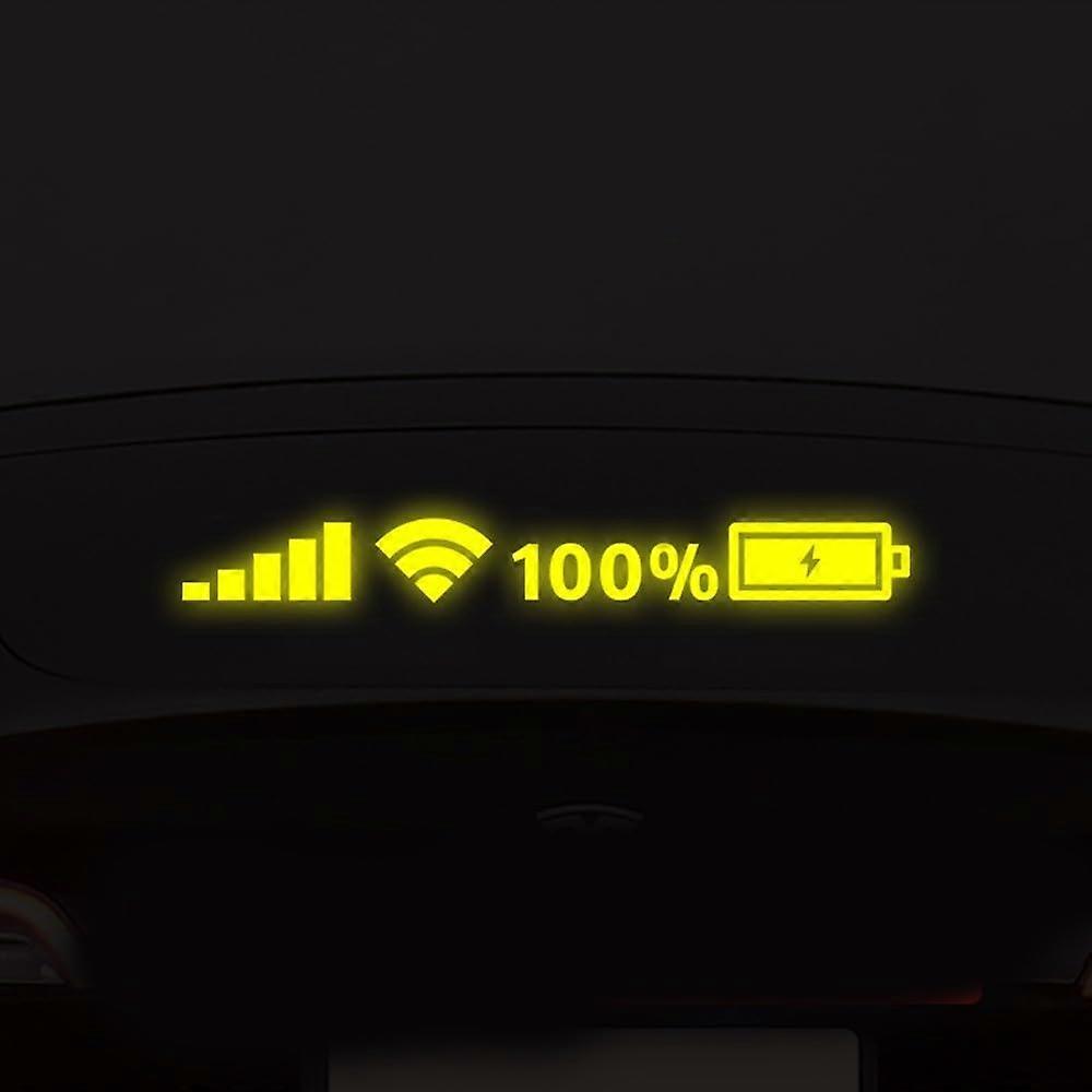 Reflective WiFi Battery Level Signal Vinyl Sticker for Cars and Laptops Ideal for Decorating Smooth Surfaces (Yellow)