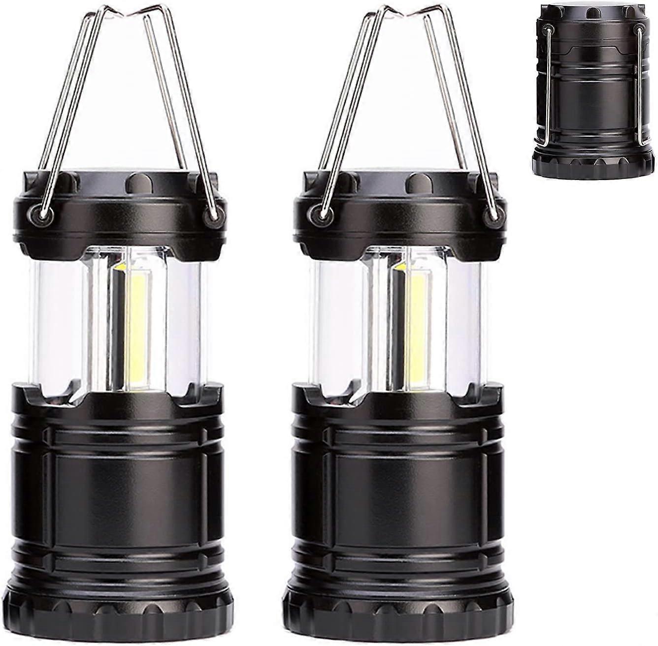 LED Camping Lantern - Battery Powered with Foldable Handle | Emergency Light for Outdoors & Storms 2 Pack